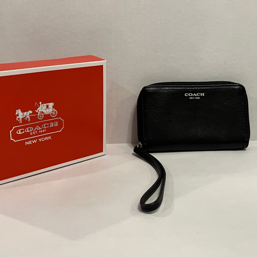 Coach Black Leather Wristlet